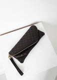 Roxanne Leather Clutch in Black